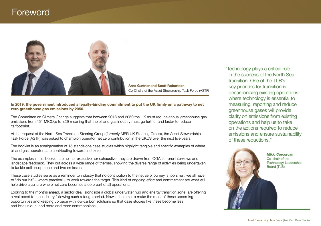 Decarbonising North Sea Oil & Gas - Foreword