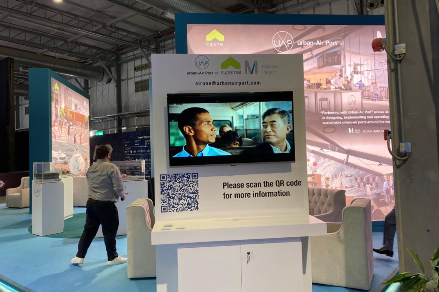 Photo of Urban-Air Port's stand at the 2022 LEAP Conference 